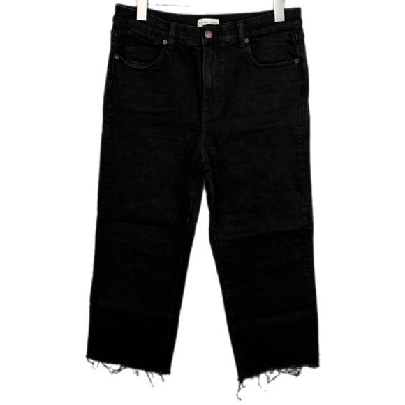 Oliver Logan Aberdeen Wide Leg Crop Black Slow Denim Jeans - Size 31 - Picture 1 of 7